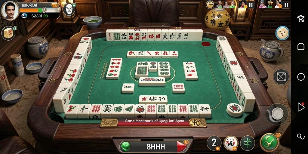 Screenshot gameplay 8HHH menampilkan tantangan Mahjong yang menarik.
