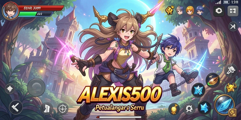 Screenshot ALEXIS500 menampilkan aksi seru dalam pertarungan karakter Anime.
