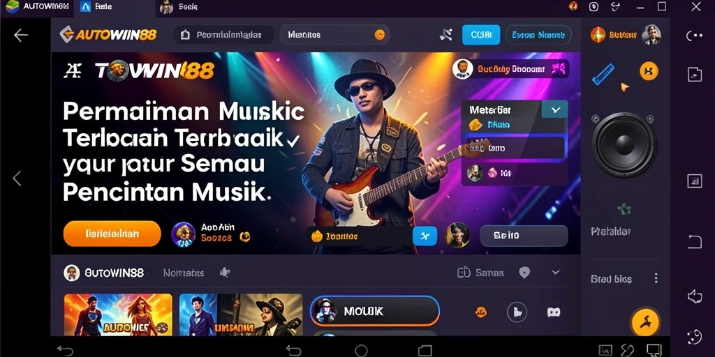 Screenshot gameplay AUTOWIN88 yang menunjukkan pengalaman bermain musik yang seru.