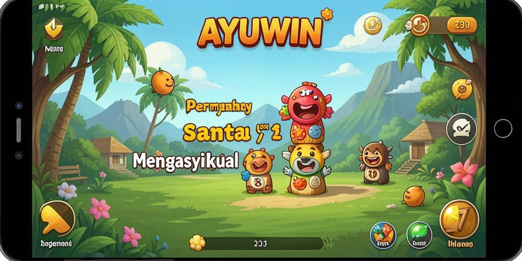 Tampilan gameplay AYUWIN yang penuh warna dan menarik.