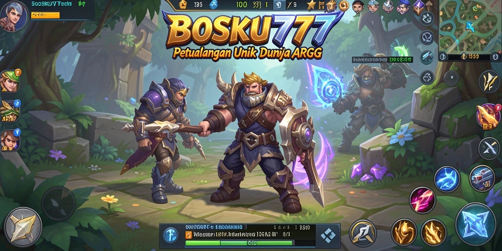 Screenshot gameplay BOSKU777 menampilkan pertarungan epik dan karakter unik.