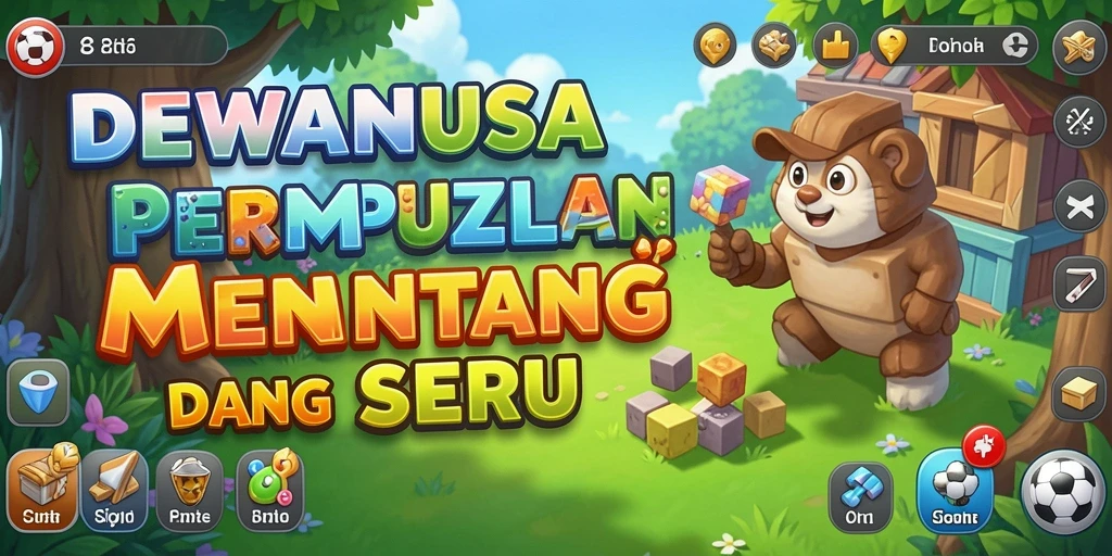 Tampilan gameplay DEWANUSA yang penuh warna dan teka-teki menantang.