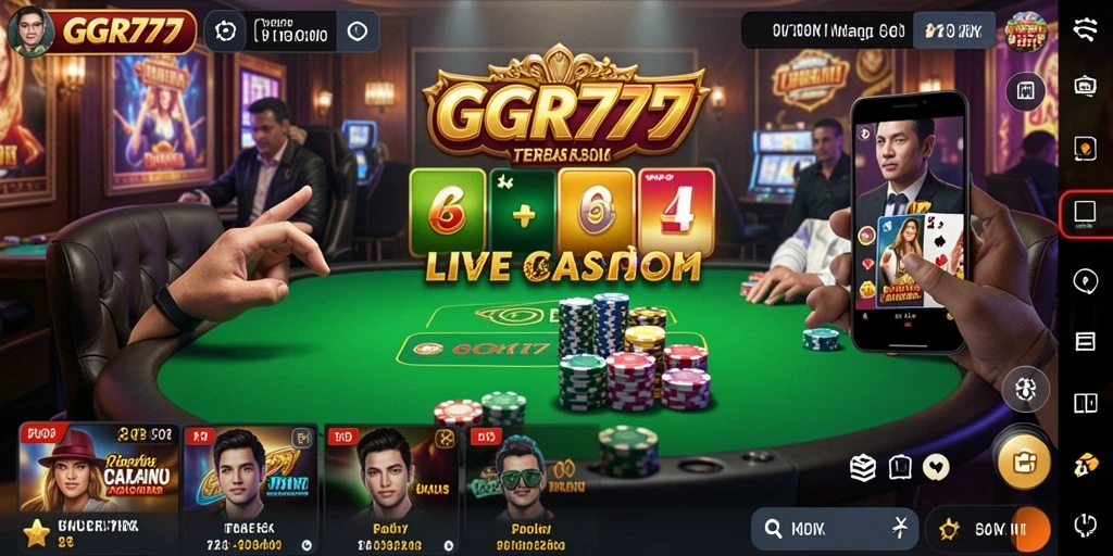Tampilan menarik dari gameplay Live Casino GGR777 yang menampilkan dealer profesional.