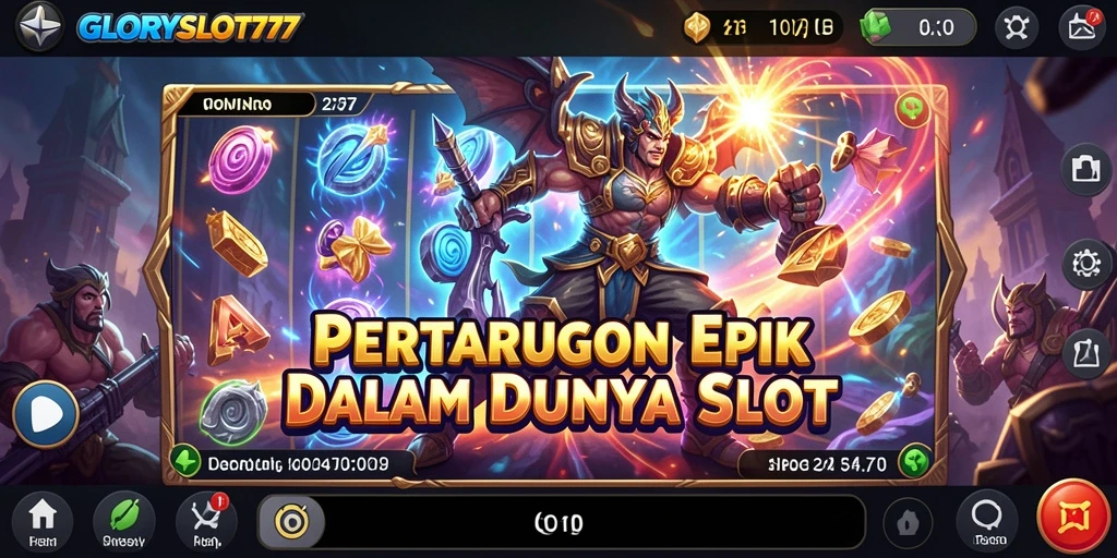 Tampilan menegangkan dari gameplay GLORYSLOT777 dengan aksi pertarungan yang intens.