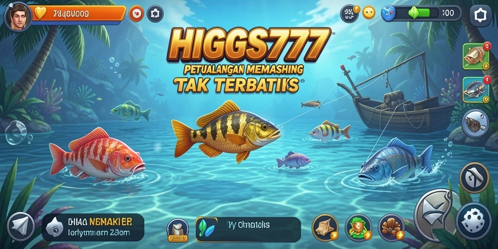 Screenshot gameplay HIGGS777 yang menampilkan aksi memancing seru.
