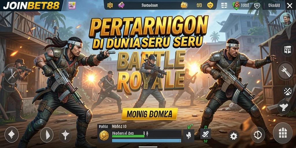 Tampilan seru gameplay Battle Royale JOINBET88 yang menegangkan.