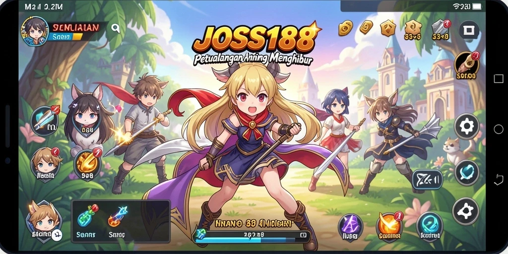 Screenshot JOSS188 menampilkan karakter Anime beraksi dalam pertarungan seru.