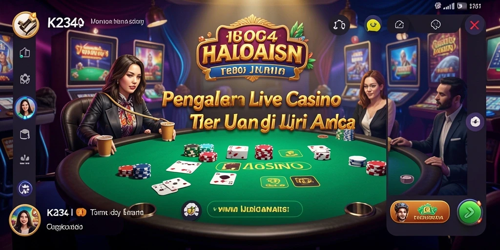Screenshot gameplay K234 menampilkan dealer langsung yang interaktif dan permainan menarik.