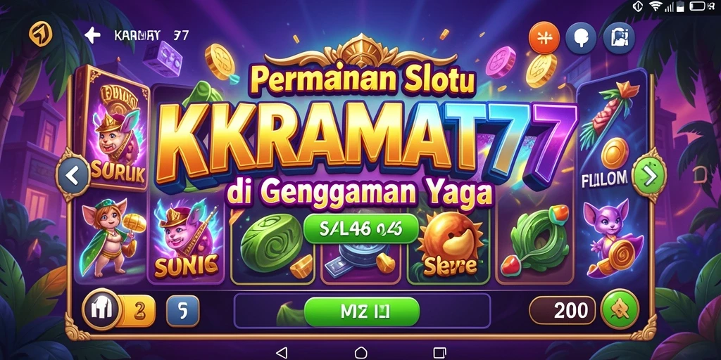 Tampilan gameplay seru KRAMAT77 dengan berbagai tema Slot.