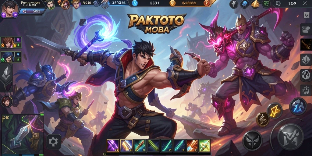 Screenshot PAKTOTO menampilkan aksi pertarungan tim yang intens.