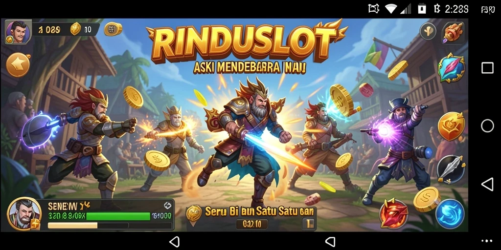 Tampilan gameplay RINDUSLOT yang menegangkan dengan aksi seru.