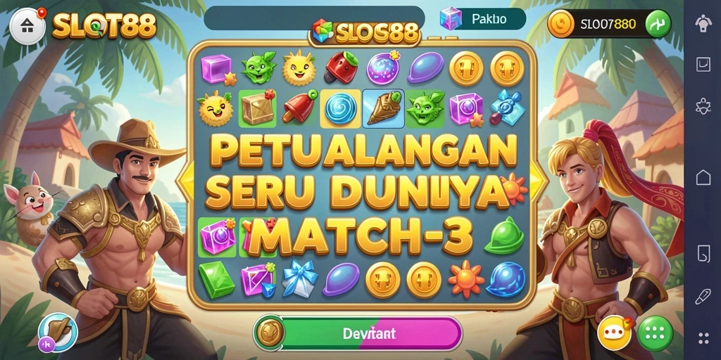 Screenshot menunjukkan gameplay menantang dalam SLOT88, ajak temanmu untuk bermain.