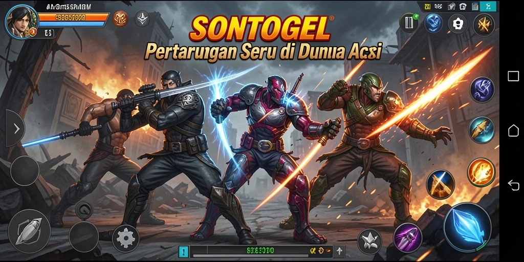 Tampilan menegangkan dari gameplay SONTOGEL saat pertarungan berlangsung.