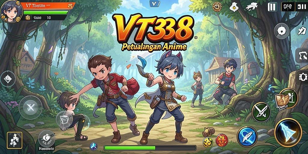 Tampilan gameplay seru di VT38 dengan karakter anime yang ikonik.